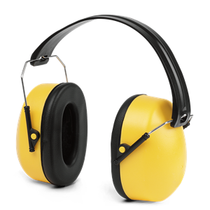 Yellow headphones PNG image-7625